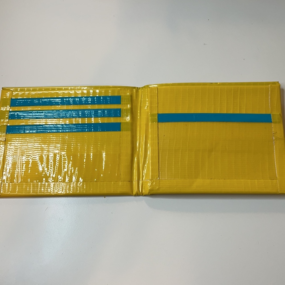 Yellow and turquoise wallet